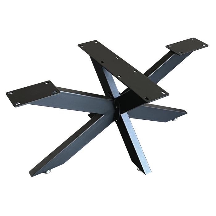 Support pied de table SPIDER en acier noir 150x78x71 Châssis de table Piétement meuble Pied en croix (reconditionné) 