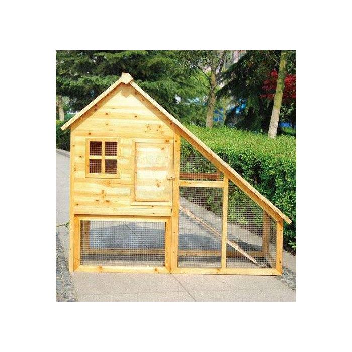 Cage pour Lapin, Clapier en bois avec porte et tiroir, 136 x 118 x 61cm