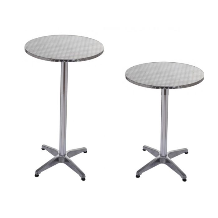 Table haute de bar / réception Ø60Cm, mange debout en aluminium, H: 70 ou 110 cm