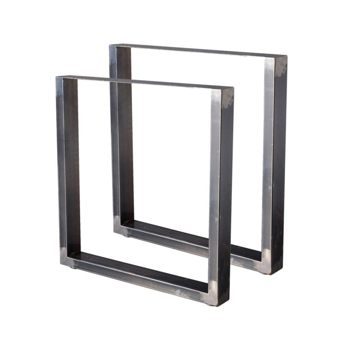 2 Pieds de table en acier vernis format rectangulaire 70x72cm, Pieds pour meubles, Pieds de table métal