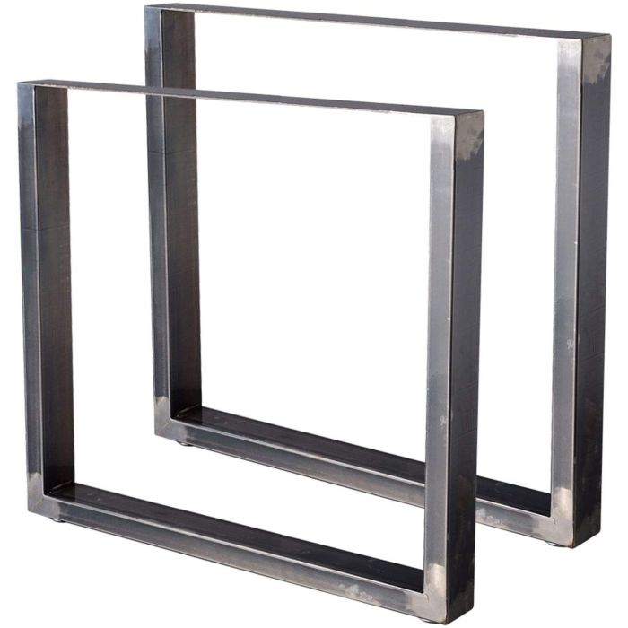2 Pieds de table en acier vernis format rectangulaire 80x72cm, Pieds pour meubles, Pieds de table métal