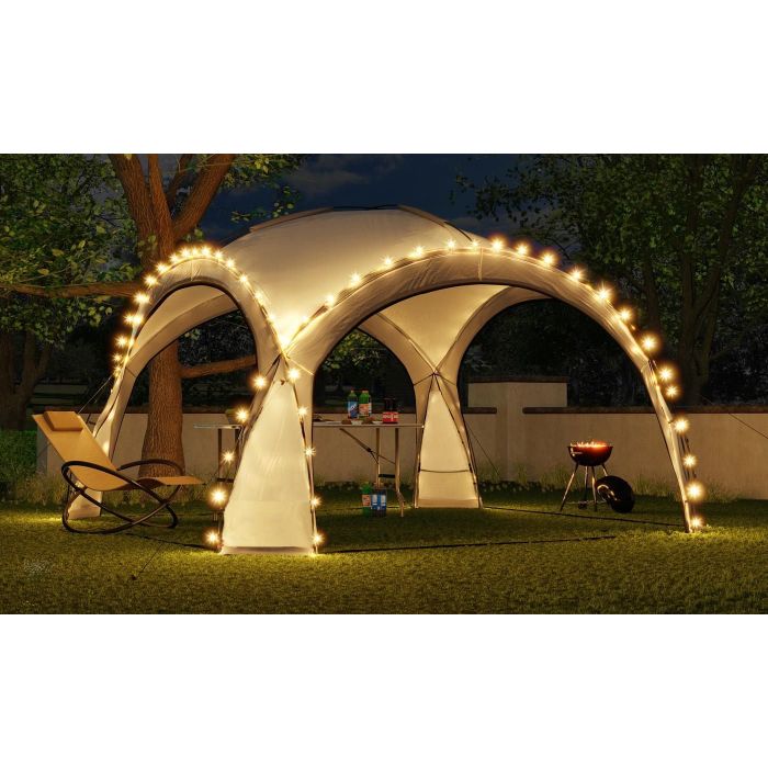 Tonnelle de jardin 3.5x3.5m avec éclairage LED et capteur solaire. Tente de  fête, Pavillon de Jardin, Chapiteau
