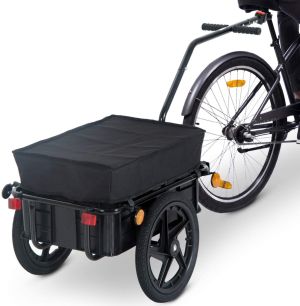 Remorque vélo 2 en 1 convertible en poussette et jogger pour deux enfants,  coloris Rouge/Noir