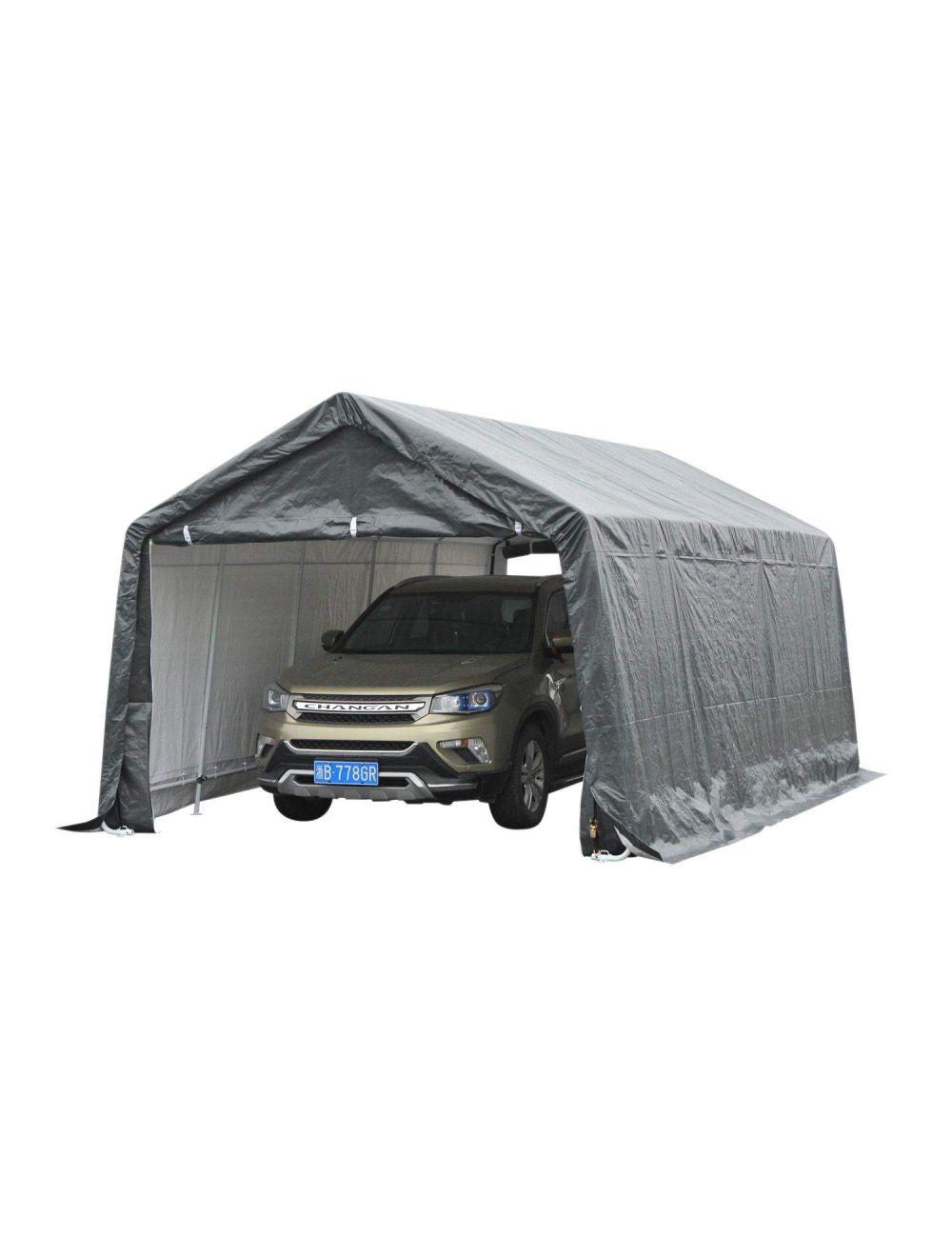 Carport extérieur,tente pour automobile, tente garage 6x3.6x2.75m