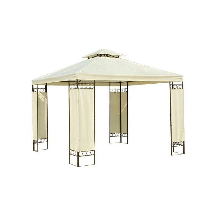 Tente de Réception, tonnelle, Barnum, Pavillon de Jardin, Beige 3 X 3 M