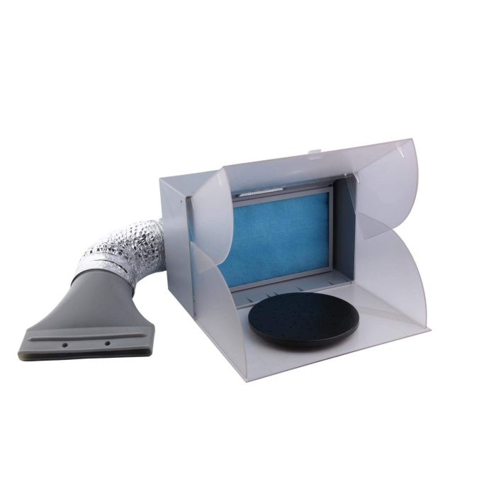 Mini Cabine de Peinture Cabine d'aspiration 3m³/min, éclairage LED et tuyau d'évacuation