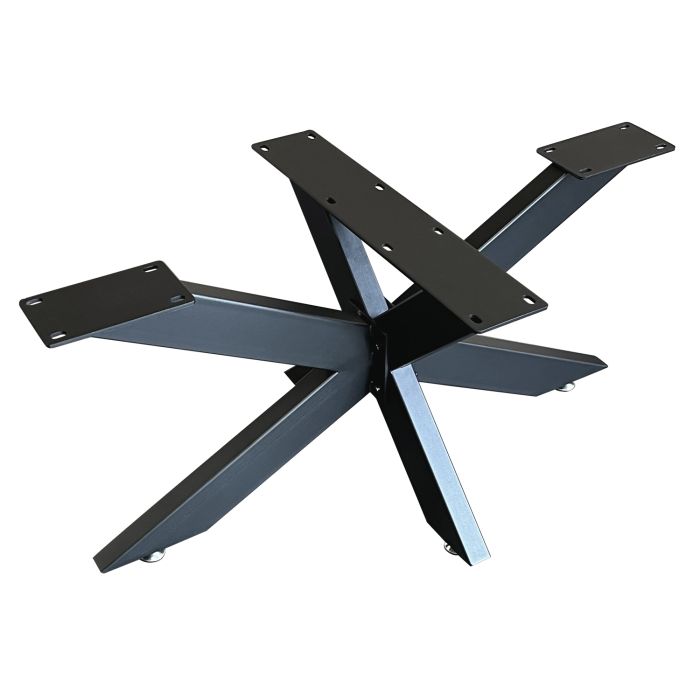 Support pied de table SPIDER en acier noir 85x85x71 Châssis de table Piétement meuble Pied en croix