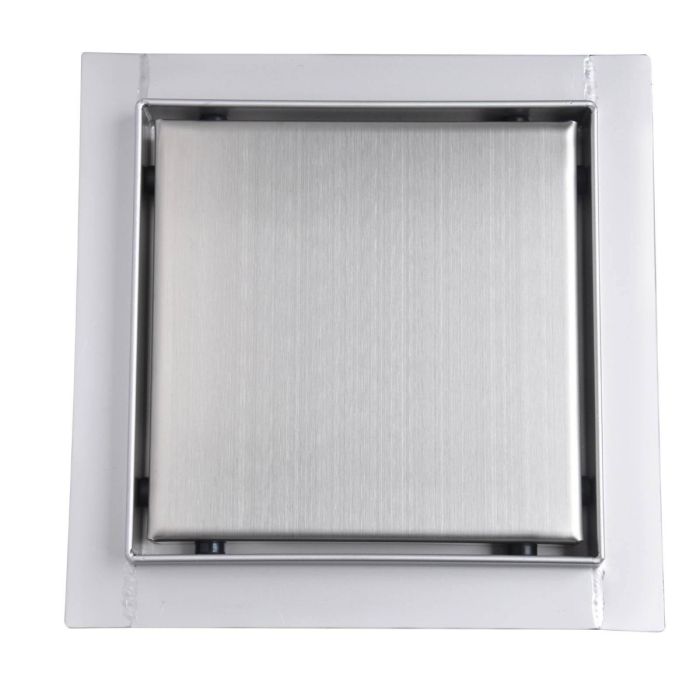 Caniveau de douche en inox carré 15cm, sterfput de douche, hauteur ajustable 63-83mm Q01