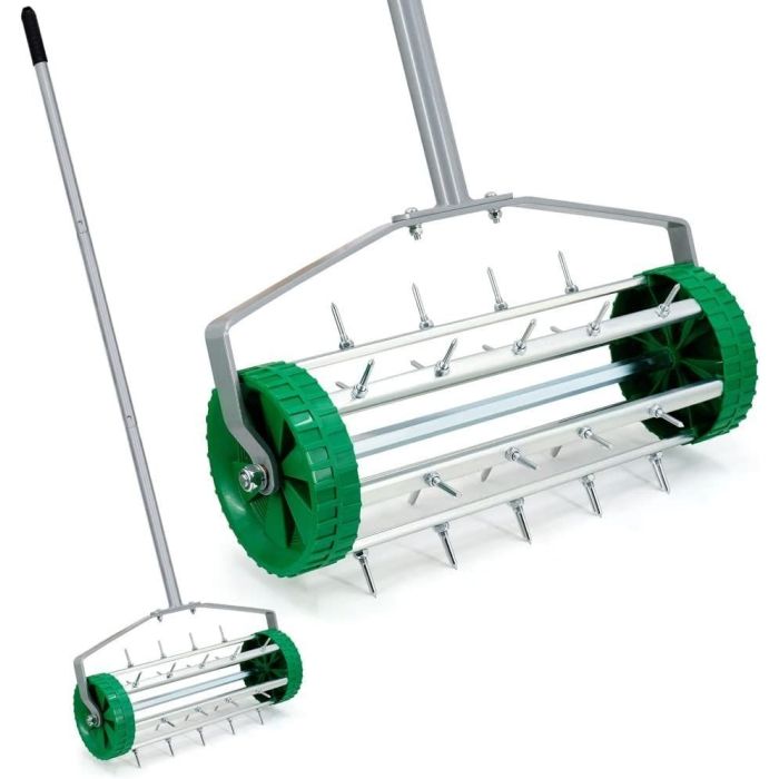 Rouleau aérateur de Jardin, scarificateur manuel pour pelouse et gazon 