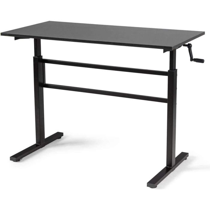 Bureau ajustable en hauteur (76-114cm) avec plateau 120x60cm, bureau ergonomique,  bureau debout manuel 