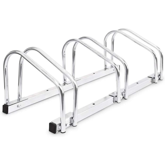 Rack à vélos, support de rangement bicyclette, râtelier vélo, Support pour 3 vélos, au sol ou mural