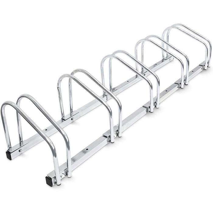 Rack à vélos, support de rangement bicyclette, râtelier vélo, Support pour 5 vélos, au sol ou mural