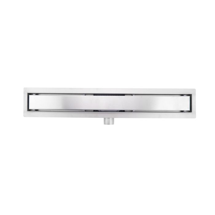 Caniveau de douche 50cm en inox, sterfput de douche, réversible, hauteur ajustable 98-142mm