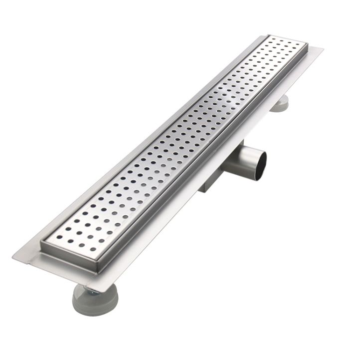 Caniveau de douche 50cm en inox, sterfput de douche, hauteur ajustable 98-142mm