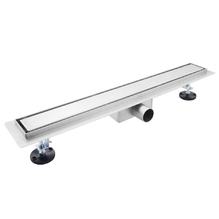Caniveau de douche 70cm en inox, sterfput de douche, réversible, hauteur ajustable 98-142mm