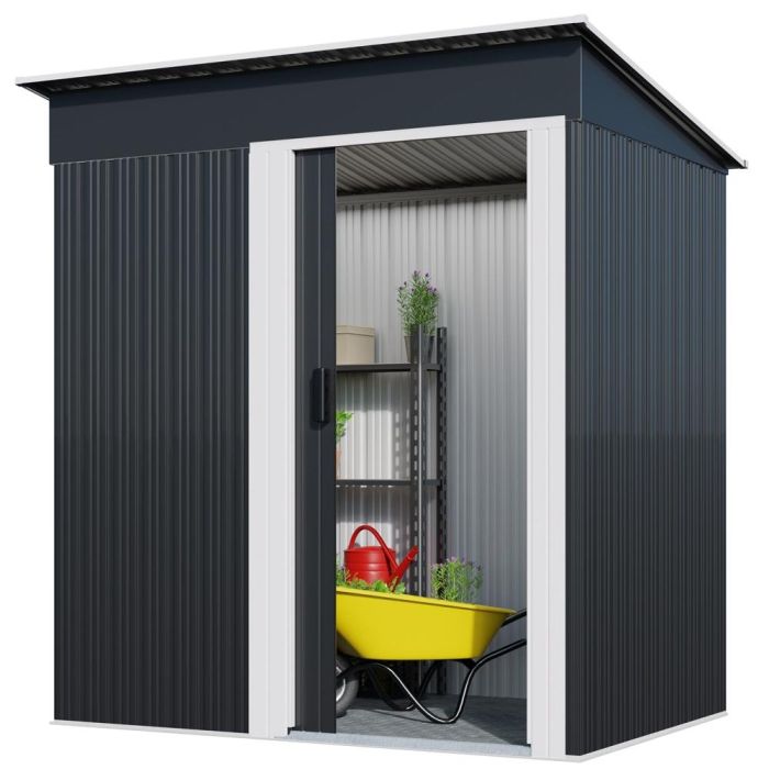 Abri de jardin métallique en acier galvanisé 162 x 86 x 181cm