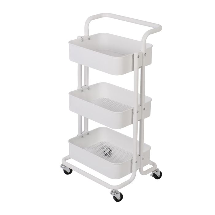 Chariot de Service à roulettes en métal, Desserte de cuisine, salle de bains, Servante 3 étages avec freins