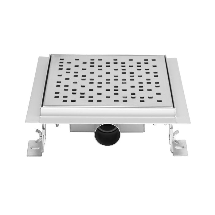 Caniveau de douche en inox carré 15cm, sterfput de douche, hauteur ajustable 63-83mm Q15