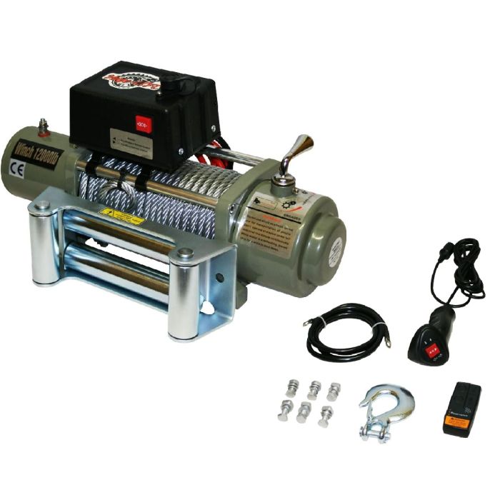 Treuil électrique 12V 5443KG 4800W, Treuil à câble longueur 28m Ø9.4mm