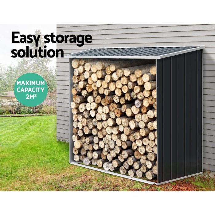 Abri pour stockage de bois 163 x 83 x 154cm, Abri buches et range buches