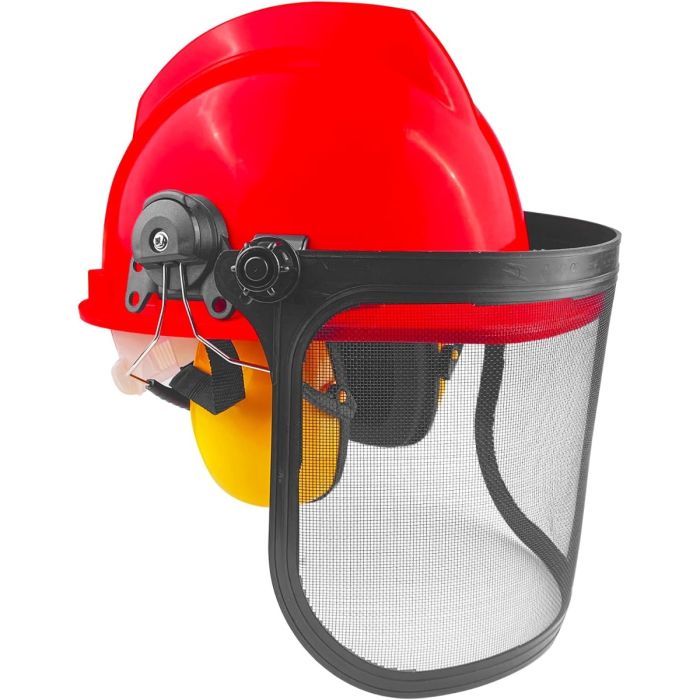 Casque de protection pour travaux de jardinage, élagage... casque de sécurité, masque de sécurité