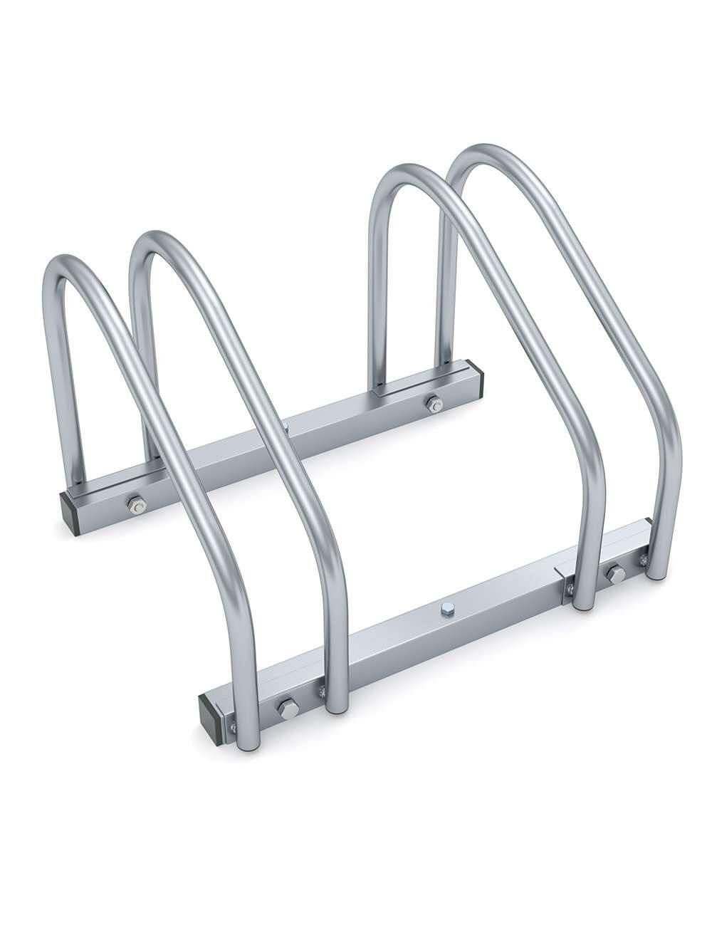 Rack à vélos, support de rangement bicyclette, râtelier vélo, Support pour 2 vélos, au sol ou mural