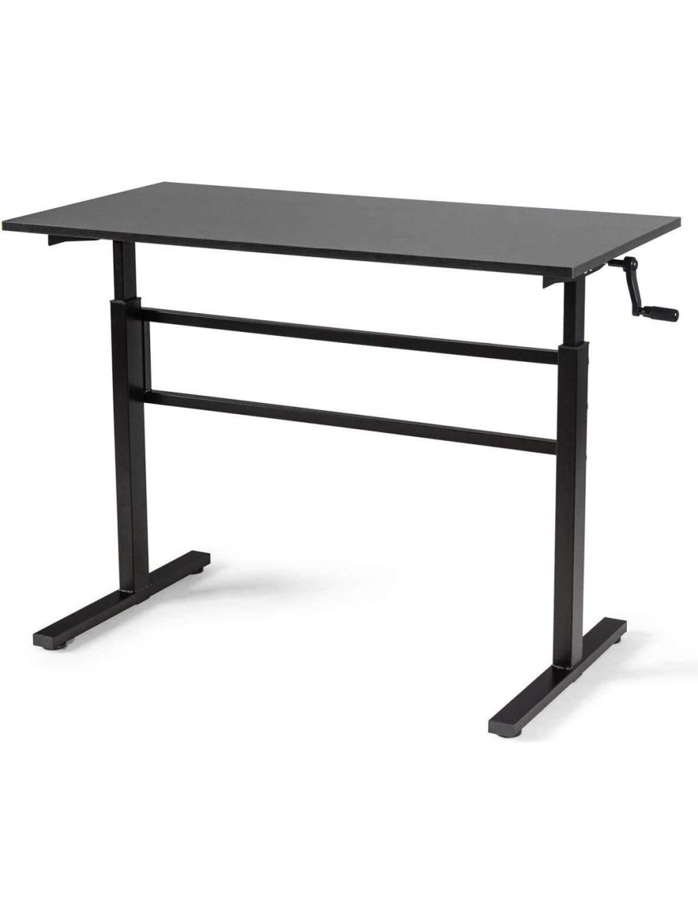 Bureau ajustable en hauteur (76-114cm) avec plateau 120x60cm, bureau ergonomique,  bureau debout manuel 