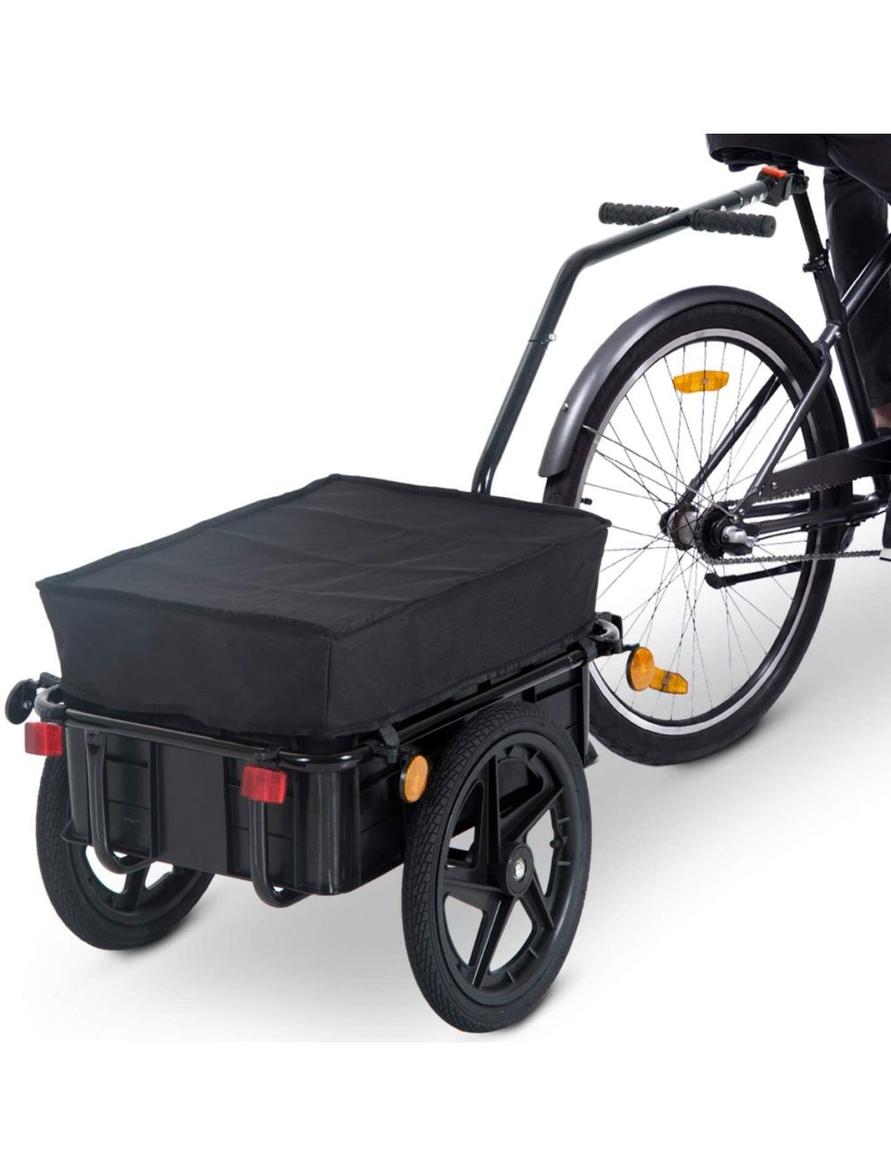 Remorque vélo avec bâche, remorque de transport cargo pour vélo , max 40kg, 144x59x80cm