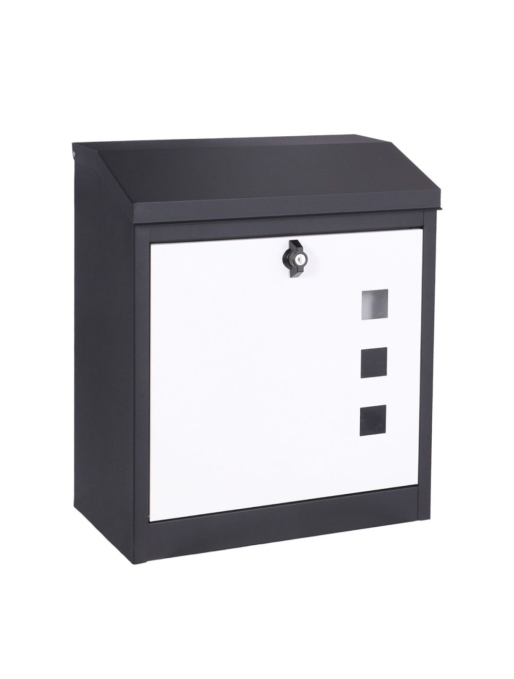Boîte aux lettres sécurisée XXL, Boîte à petits colis 53x43.5x26cm en acier galvanisé anthracite et blanc