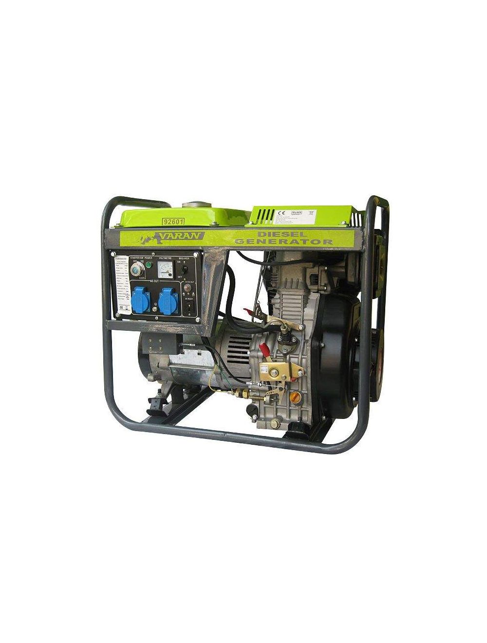 Groupe électrogène Diesel 5.0kW, 2 x 230V, 1 x 12VDC