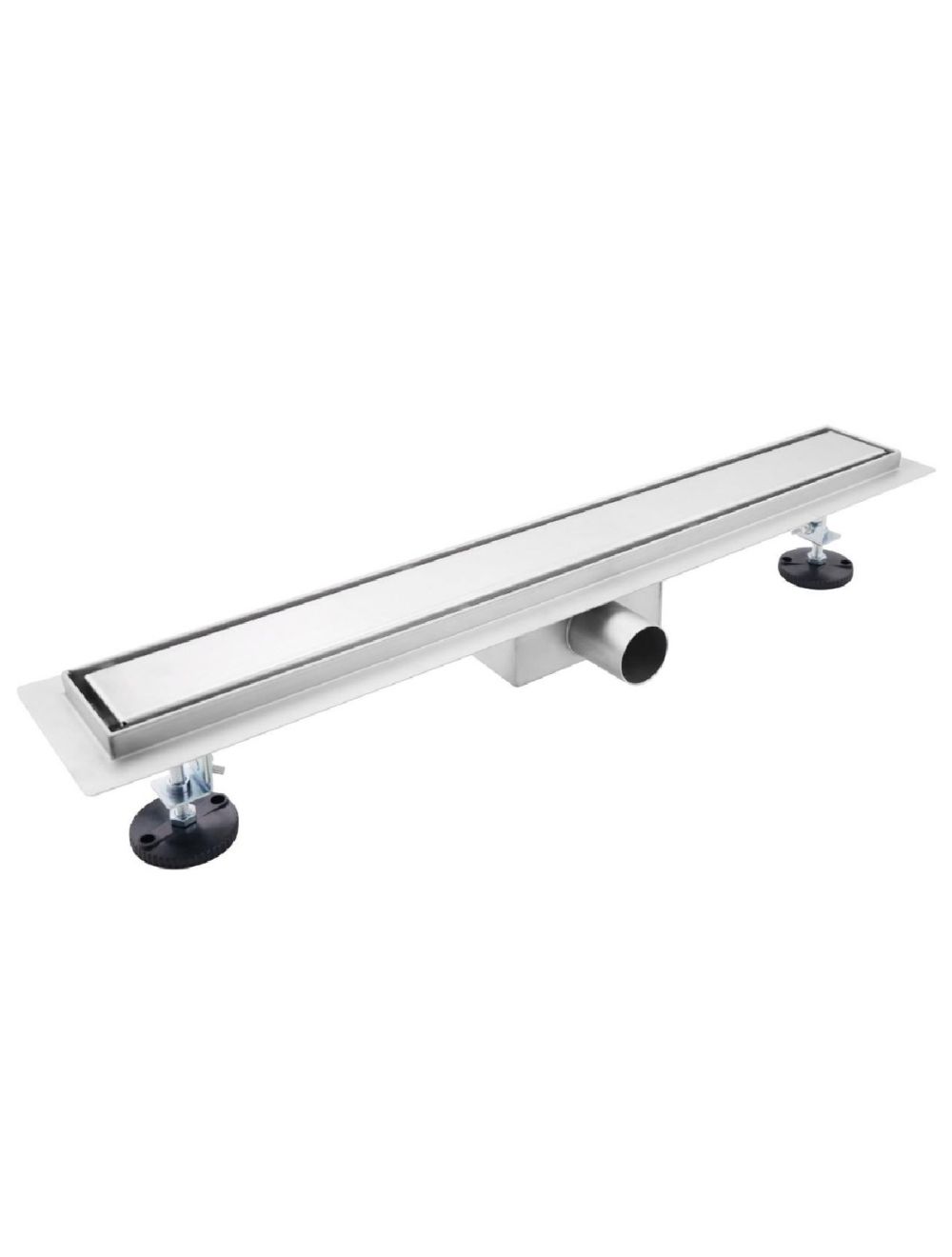 Caniveau de douche 90cm en inox, sterfput de douche, réversible, hauteur ajustable 98-142mm