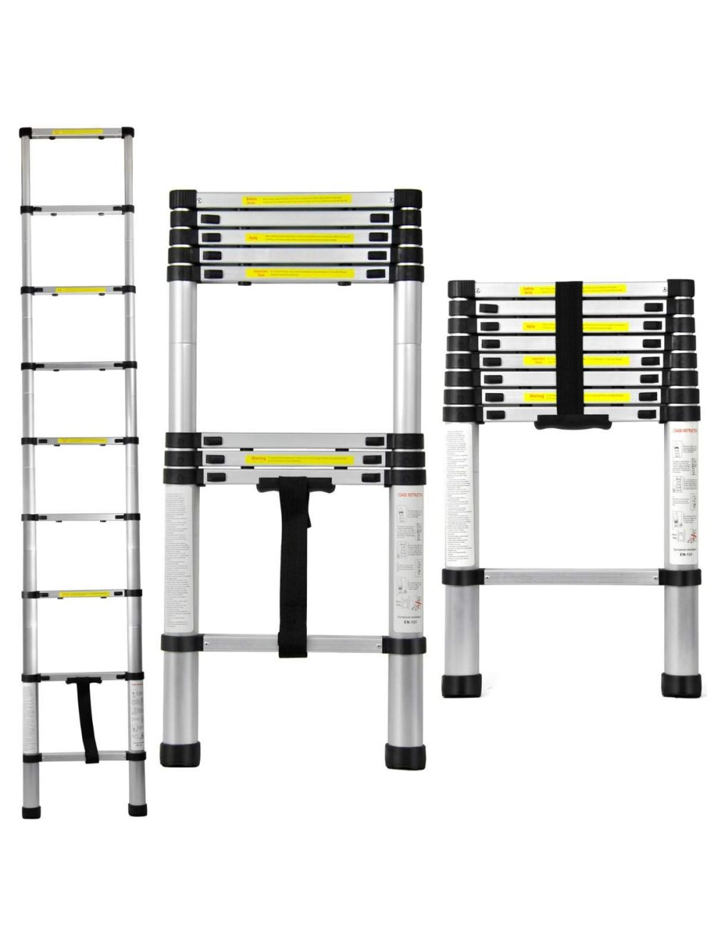 Echelle télescopique en aluminium, hauteur de 2.60m, 9 échelons