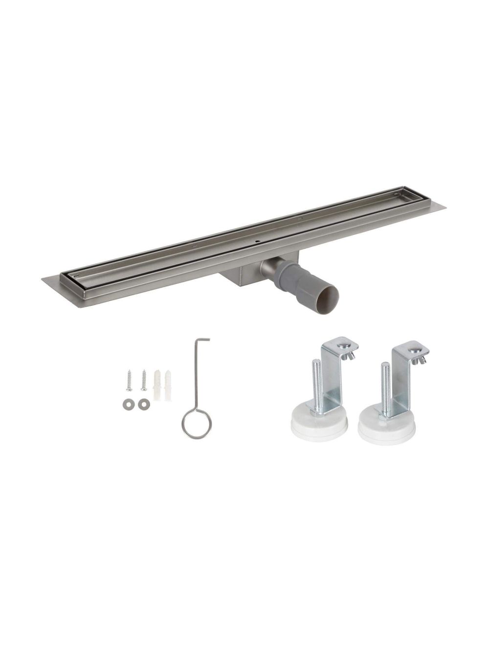 Caniveau de douche à carreler 80cm en inox, sterfput de douche, hauteur ajustable 67-92mm
