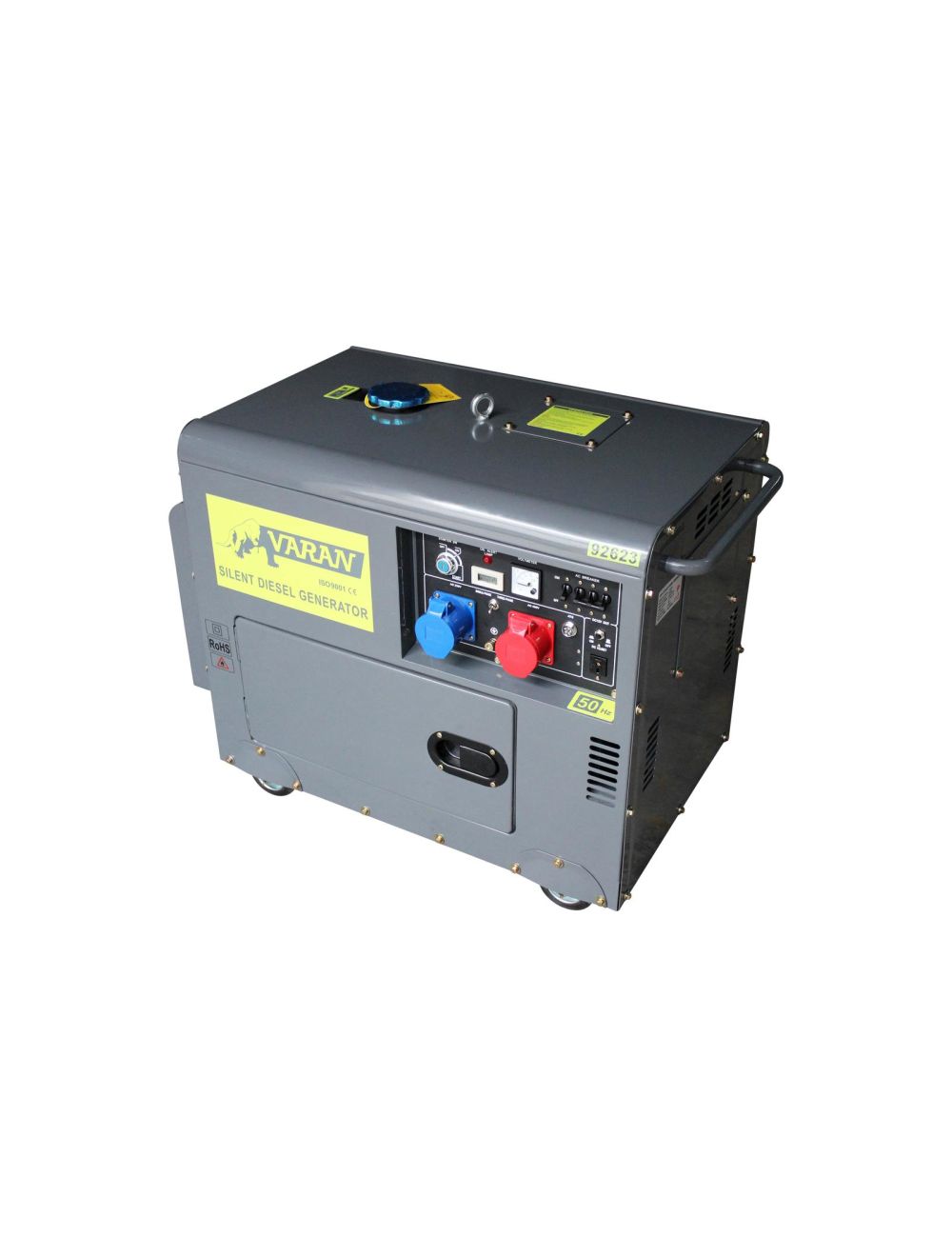 Générateur électrique Diesel insonorisé Groupe électrogène 5kVA 400V et 230V Sans perte