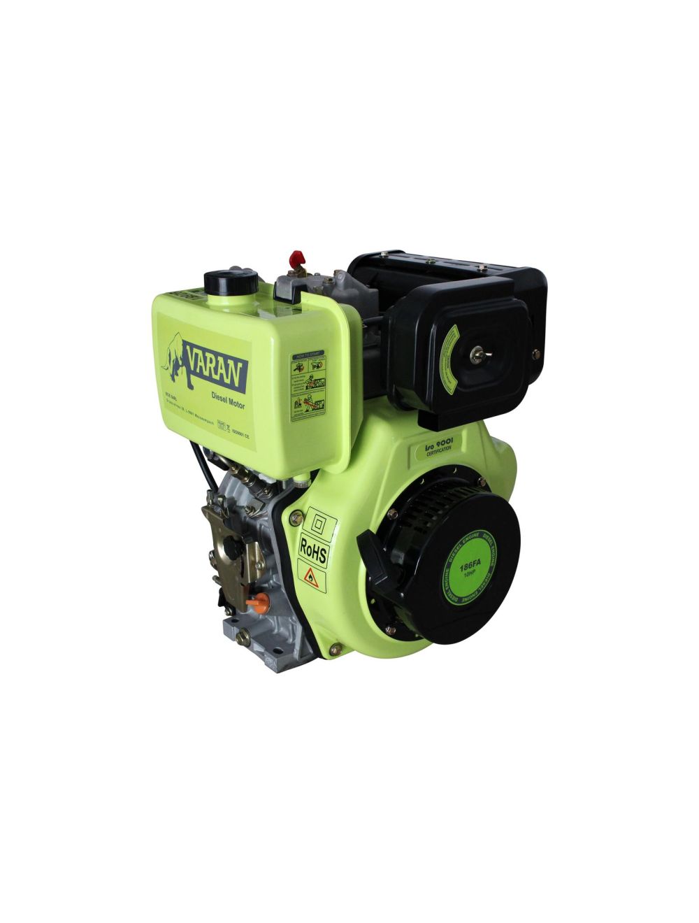 Moteur Diesel 10CV 418cc + Démarrage Electrique, sortie à clavette 25.4mm