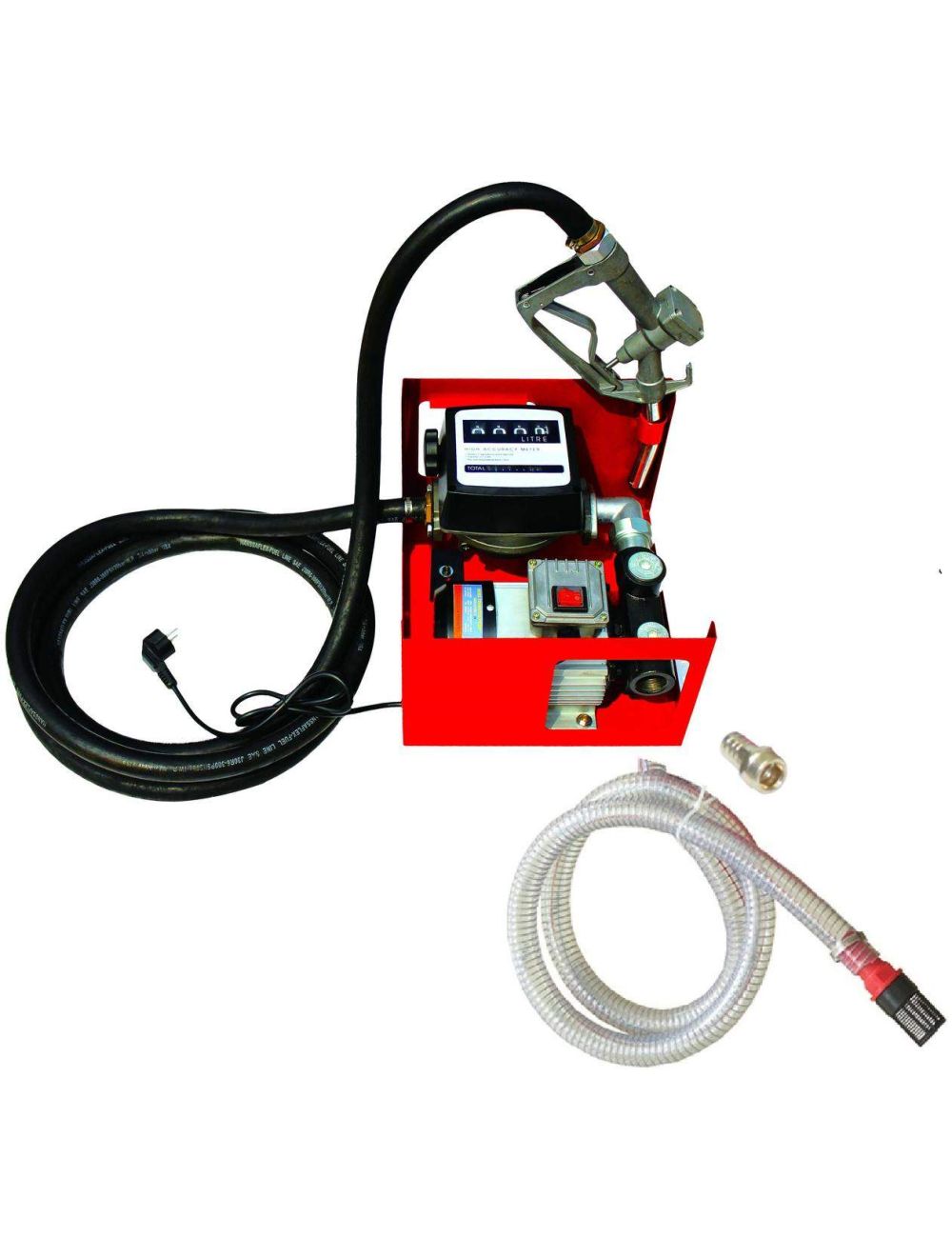 Pompe à fuel ou gasoil autoaspirante mobile, 230V 60l/min - 550W - Pistolet à Blocage Manuel