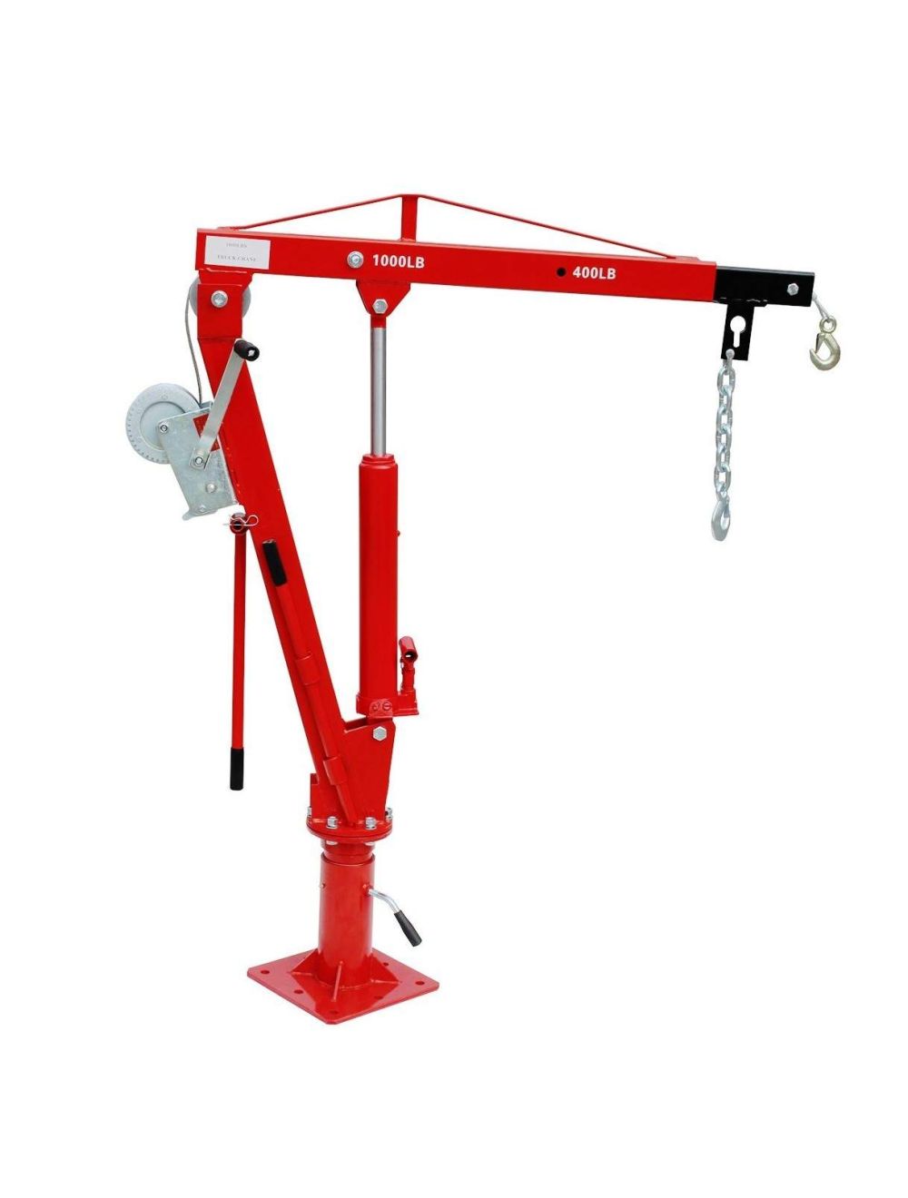 Grue de levage / chèvre 450Kg pour remorque, pick-up, hayon avec treuil