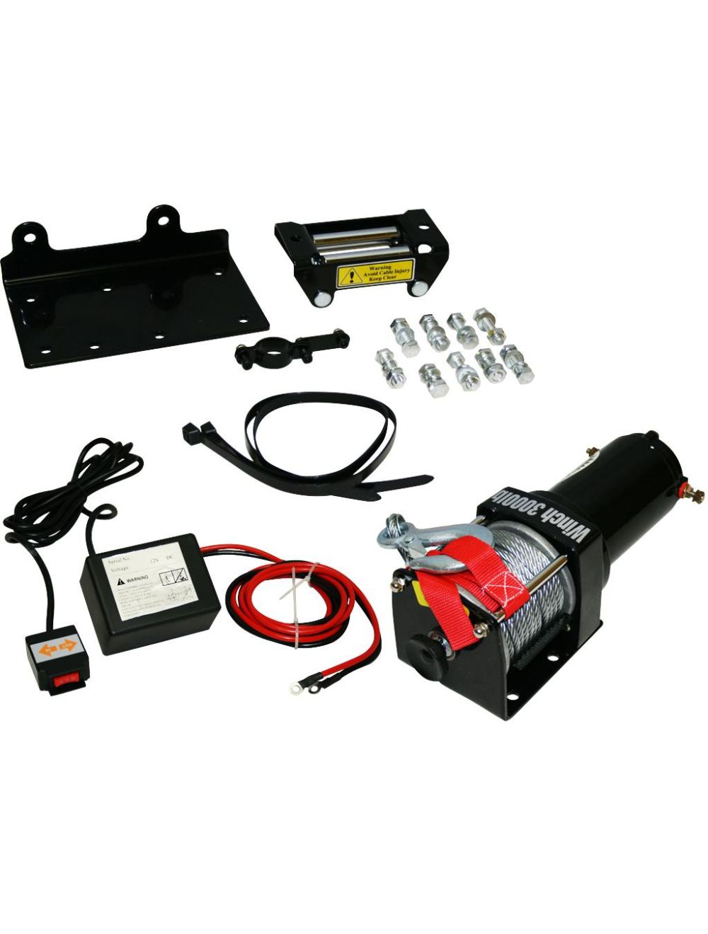 Treuil électrique 12V 1360Kg / 2720Kg 1000W, Treuil à câble longueur 10.2m Ø5.2mm