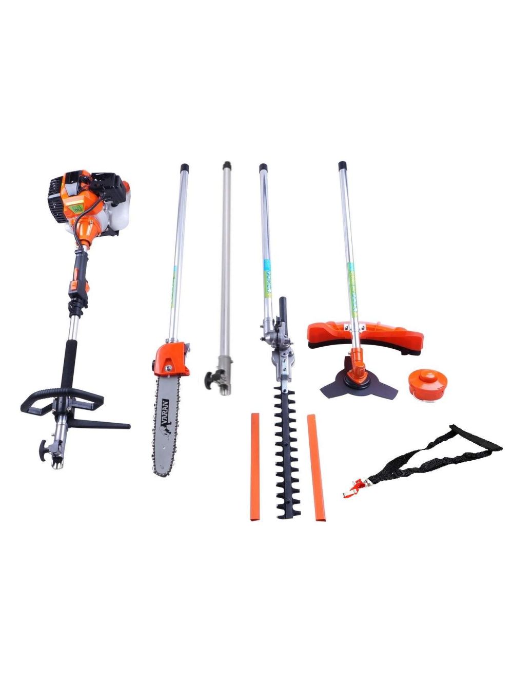 4 en 1 Tronçonneuse Débroussailleuse Taille haie Elagueuse Thermique + Rallonge