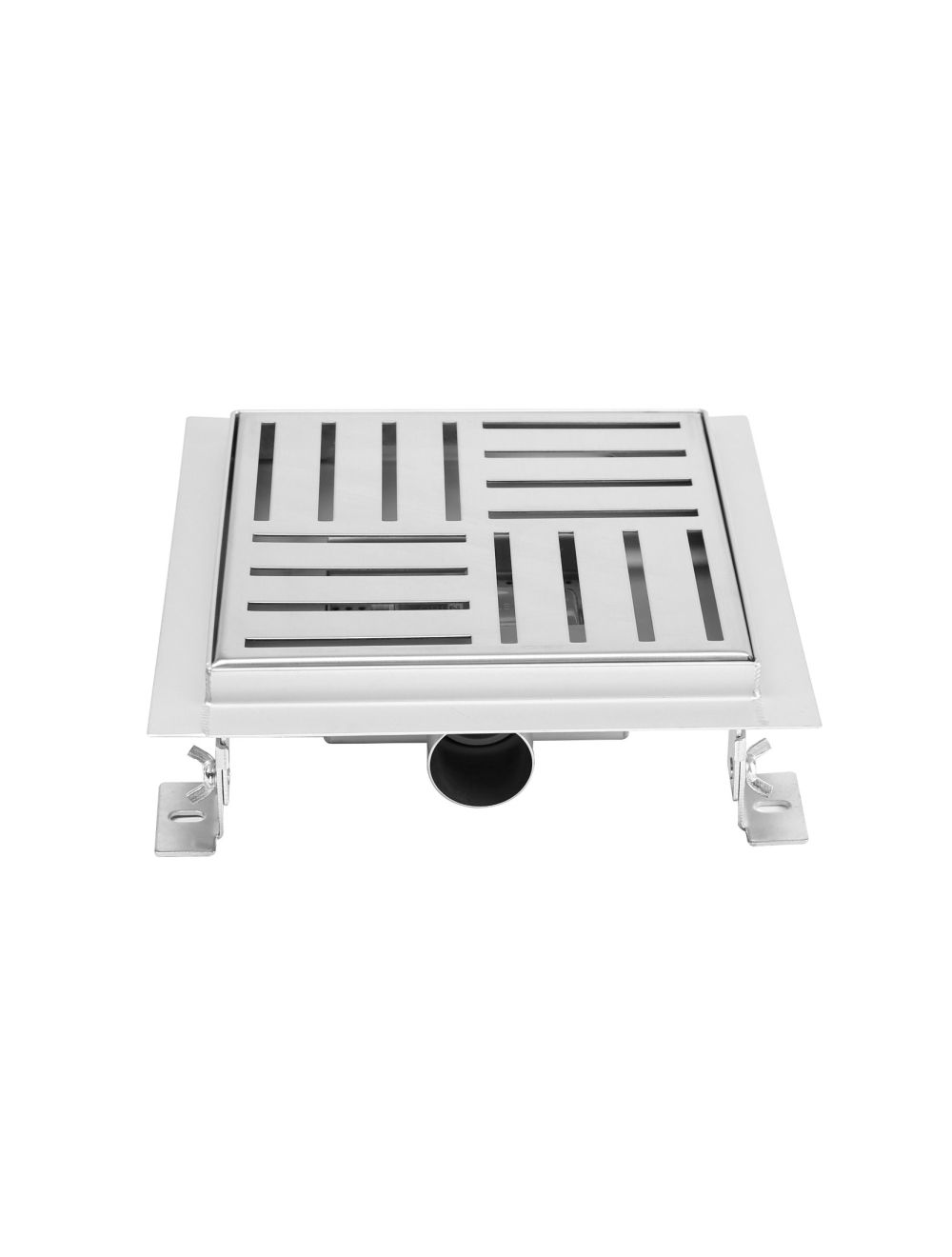 Caniveau de douche en inox carré 20cm, sterfput de douche, hauteur ajustable 63-83mm Q05