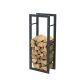 Rangement à bois en acier noir 100x40x25CM, rack pour bois de chauffage, range-bûches