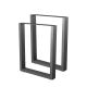 Jeu de 2 Pieds de table en acier format rectangulaire noir, Pieds pour meubles, Pieds de table métal 60x72cm (reconditionné) 