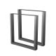 Jeu de 2 Pieds de table en acier format rectangulaire noir, Pieds pour meubles, Pieds de table métal 70x72cm