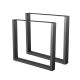 Jeu de 2 Pieds de table en acier format rectangulaire noir, Pieds pour meubles, Pieds de table métal 80x72cm