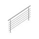 Main courante d'escalier 180cm, balcon, balustrade, garde-corps en inox avec 5 barres transversales, install. à plat ou inclinée