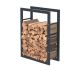 Rangement à bois en acier noir 80x60x25CM, rack pour bois de chauffage, range-bûches