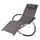 Chaise longue grise, relax de jardin, chaise de jardin, rocking chair, résistant aux intempéries, max 180kg
