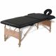 Table de massage pliante en bois 210x80x80cm noire, + Sac, Max. 120kg