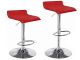 Paire de tabourets de bar / Chaises de bar, Hauteur réglable, revêtement Simili Cuir Rouge