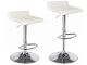 Paire de tabourets de bar / Chaises de bar, Hauteur réglable, revêtement Simili Cuir Blanc